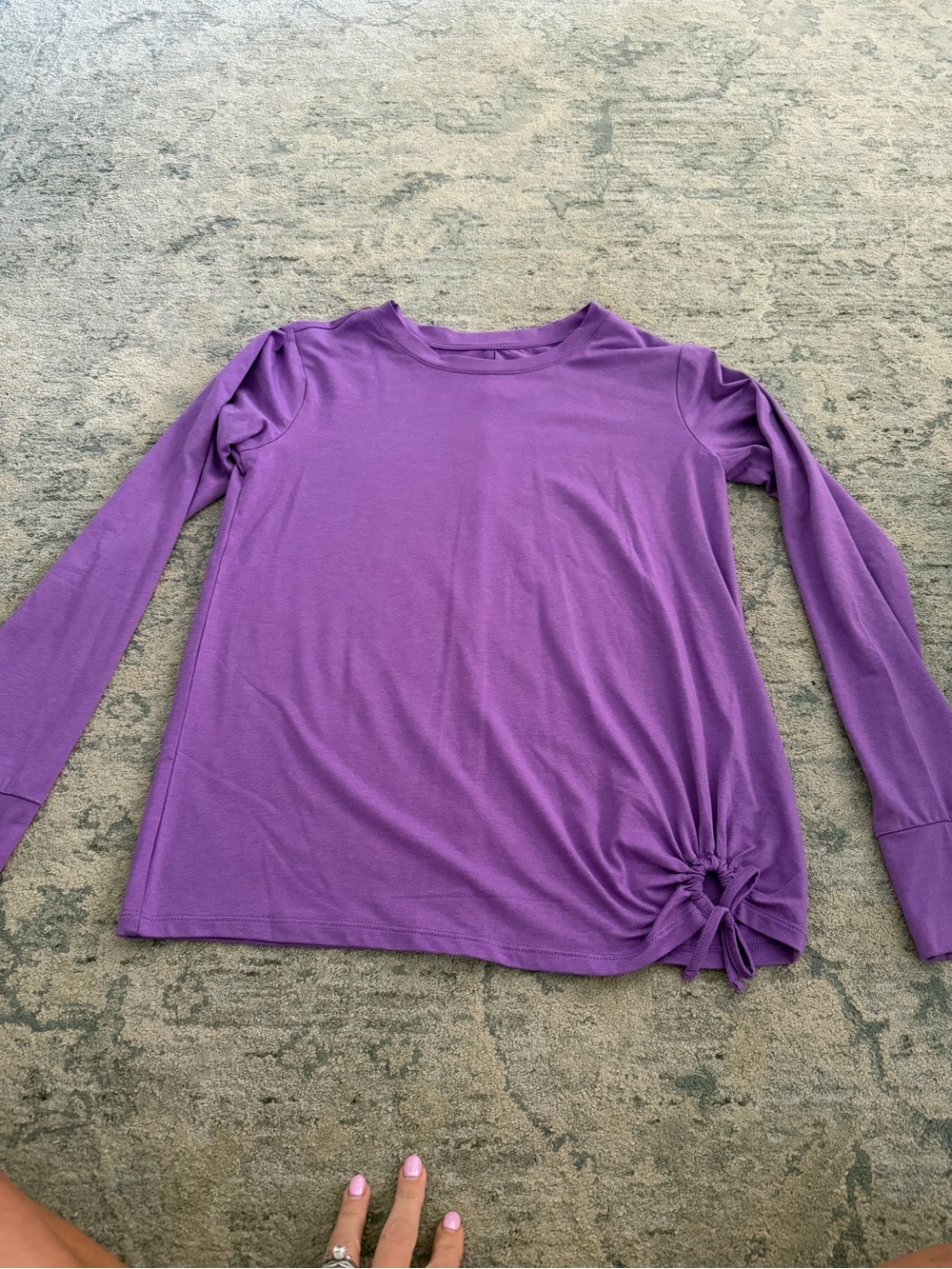 Kids Long-Sleeve Purple Knot-Hem Tee